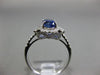 ESTATE 1.66CT DIAMOND & AAA SAPPHIRE 14KT WHITE GOLD OVAL FLOWER ENGAGEMENT RING
