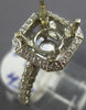 ESTATE LARGE 1.0CT DIAMOND 14K WHITE GOLD SQUARE HALO SEMI MOUNT ENGAGEMENT RING