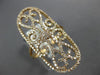 ESTATE LARGE .90CT DIAMOND 18K ROSE GOLD 3D OPEN FILIGREE DOUBLE HEART OVAL RING