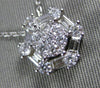 ESTATE .66CT DIAMOND 18KT WHITE GOLD 3D FLOWER CLUSTER OCTAGON FLOATING PENDANT