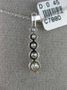 ESTATE .45CT DIAMOND 18KT WHITE GOLD 3D 5 STONE ROUND JOURNEY FLOATING PENDANT