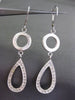 ESTATE LARGE .46CT DIAMOND 14K WHITE GOLD MATTE & SHINY PEAR SHAPE DROP EARRINGS