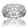 ESTATE 1.34CT DIAMOND 18K WHITE GOLD 3D PEAR SHAPE BUTTERFLY BEZEL ETERNITY RING