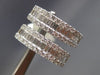 ESTATE WIDE 1.52CT ROUND & BAGUETTE DIAMOND 18KT WHITE GOLD 3D HUGGIE EARRINGS