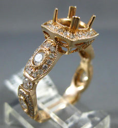 ESTATE .28CT DIAMOND 14KT ROSE GOLD 3D SQUARE HALO SEMI MOUNT ENGAGEMENT RING