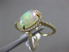 2.49CT DIAMOND & AAA AUSTRALIAN OPAL 14KT YELLOW GOLD FILIGREE CRISS CROSS RING