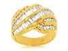 ESTATE 2.14CT DIAMOND 14KT YELLOW GOLD 3D CLASSIC CRISS CROSS ANNIVERSARY RING