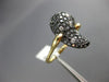 ESTATE LARGE 1.11CT WHITE & BLACK DIAMOND 14KT YELLOW GOLD PEAR SHAPED FUN RING
