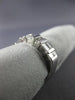 ESTATE  .90CT EMERALD & PRINCESS DIAMOND 14K WHITE GOLD ANNIVERSARY RING #15020