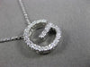 ESTATE LARGE .44CT DIAMOND 14KT WHITE GOLD 3D PAVE " G " FLOATING PENDANT #1724