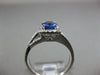 ESTATE 1.56CT DIAMOND & AAA SAPPHIRE 14K WHITE GOLD SQUARE HALO ENGAGEMENT RING