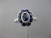 ESTATE 1.91CT DIAMOND & AAA SAPPHIRE 18K WHITE GOLD CLASSIC FLOWER FILIGREE RING