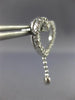 ESTATE 1.44CT DIAMOND 14KT WHITE GOLD 3D OPEN HEART LOVE HANGING EARRINGS #18173