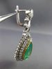 ANTIQUE LARGE 15.20CT OLD MINE DIAMOND & EMERALD 14K TWO TONE GOLD HALO EARRINGS