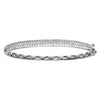 ESTATE 1.91CT DIAMOND 18K WHITE GOLD 3D ROUND PAVE SEMI ETERNITY BANGLE BRACELET