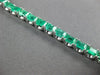 ESTATE 11.76CT DIAMOND & AAA EMERALD 18KT WHITE GOLD 3D SQUARE TENNIS BRACELET