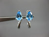 ESTATE 2.40CT DIAMOND & AAA BLUE TOPAZ 18K WHITE GOLD TEAR DROP HANGING EARRINGS