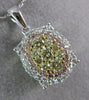 ESTATE .85CT WHITE & FANCY YELLOW DIAMOND 14KT TRI COLOR GOLD 3D FLOWER PENDANT