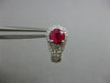 ESTATE 1.29CT DIAMOND & AAA RUBY 14K WHITE GOLD FILIGREE FLOWER HANGING EARRINGS