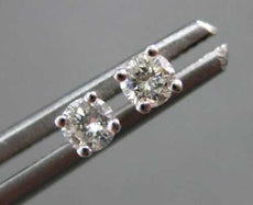 ESTATE SMALL .30CT ROUND DIAMOND 14KT WHITE GOLD 3D CLASSIC STUD EARRINGS #22816