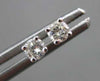 ESTATE SMALL .30CT ROUND DIAMOND 14KT WHITE GOLD 3D CLASSIC STUD EARRINGS #22816