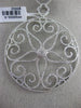 ESTATE EXTRA LARGE 2CT DIAMOND 14K WHITE GOLD OPEN FILIGREE FLOWER STAR PENDANT