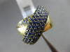 ESTATE LARGE 2.31CT AAA SAPPHIRE & TANZANITE 14K YELLOW GOLD 3D CRISS CROSS RING