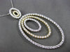 ESTATE LARGE 2.21CT DIAMOND 18KT WHITE & YELLOW GOLD MULTI OVAL FLOATING PENDANT