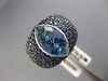 ESTATE LARGE 6.99CT BLUE TOPAZ & SAPPHIRE 18KT WHITE GOLD 3D MARQUISE FUN RING