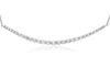 ESTATE 1.02CT DIAMOND 14K WHITE GOLD 3D CLASSIC SHARE PRONG JOURNEY BAR NECKLACE