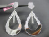 ESTATE LARGE .35CT DIAMOND 14KT WHITE GOLD TEAR DROP HAMMERED HANGING EARRINGS