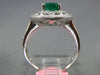 ESTATE 1.95CT DIAMOND & AAA EMERALD 18KT WHITE GOLD FLOWER OVAL ENGAGEMENT RING
