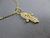 ESTATE 14KT YELLOW GOLD 3D HANDCRAFTED FILIGREE LUCKY CHAMSA PENDANT #24997