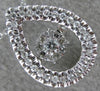 ESTATE .12CT DIAMOND 14K WHITE GOLD 3D CLUSTER TEAR DROP DANCING DIAMOND PENDANT