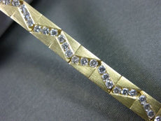 ANTIQUE WIDE 2.30CT DIAMOND 14KT YELLOW GOLD WAVE ZIG ZAG TENNIS BRACELET #19746