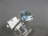 ESTATE 2.03CT DIAMOND & AAA CUSHION CUT AQUAMARINE 14KT WHITE GOLD HALO FUN RING