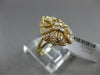 ESTATE WIDE .36CT ROUND DIAMOND 14K YELLOW GOLD 3D FILIGREE MILGRAIN FLOWER RING