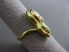 ESTATE LARGE .18CT ROUND DIAMOND 18KT YELLOW GOLD 3D ALLIGATOR ETOILE SHELL RING