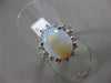 ANTIQUE LARGE 4.23CT DIAMOND & AAA OPAL 14KT WHITE GOLD OVAL CLUSTER RING #16119