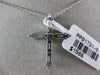 ESTATE .45CT ROUND & BAGUETTE DIAMOND 14KT WHITE GOLD 3D CLASSIC CROSS PENDANT