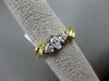 ESTATE .60CT PEAR & MARQUISE DIAMOND PLATINUM & 18KT YELLOW GOLD ENGAGEMENT RING