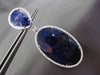 ESTATE LARGE 1.80CTW DIAMOND & FANCY BLUE SODALITE 14KT WHITE GOLD DROP EARRINGS