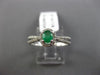 ESTATE .55CT DIAMOND & EMERALD 14KT WHITE GOLD CLASSIC OVAL HALO ENGAGEMENT RING
