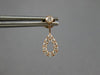 ESTATE .26CT DIAMOND 14KT ROSE GOLD 3D TEAR DROP CLASSIC HANGING EARRINGS