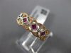 ESTATE .14CT DIAMOND & AAA RUBY 18KT WHITE & ROSE GOLD FILIGREE ANNIVERSARY RING