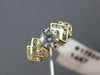 ESTATE .72CT ROUND DIAMOND 14KT TWO TONE GOLD 3D PYRAMID ENGAGEMENT RING #17820