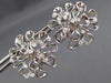 ESTATE EXTRA LARGE 1.36CT DIAMOND 14KT WHITE GOLD 3D FLOWER LOVE EARRINGS #19476