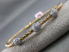 ESTATE .35CT DIAMOND 14K WHITE & ROSE GOLD PAVE WOVEN FLEXIBLE BANGLE BRACELET