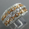 WIDE 1.0CT DIAMOND 14K WHITE & ROSE GOLD FILIGREE SEMI ETERNITY ANNIVERSARY RING