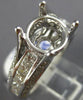 ESTATE LARGE 1.69CT DIAMOND 14K WHITE GOLD FOUR PRONG SEMI MOUNT ENGAGEMENT RING